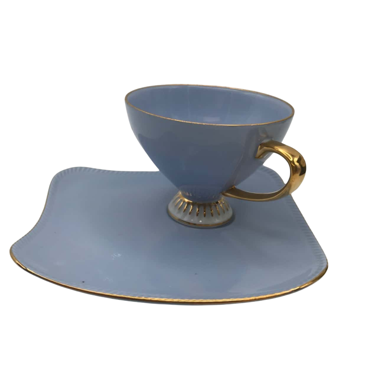 Pretty Vintage Westminster Fine Bone China Teacup & 'Offset' Saucer Blue
