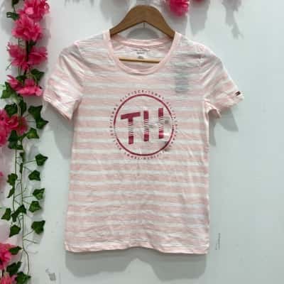 Tommy Hilfiger Womens T-shirts Size XS Pink  / White 