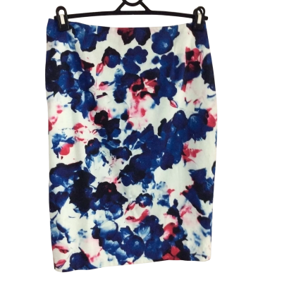 David Lawrence Womens  Size 10 Pencil Skirt Blue / Floral / Pattern / Pink  / White 