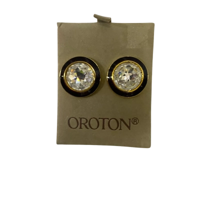 Oroton Womens Earrings Black  / Gold 