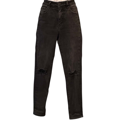 Decjuba Womens Size 10 Distressed/Mid Rise/Skinny Jeans Black