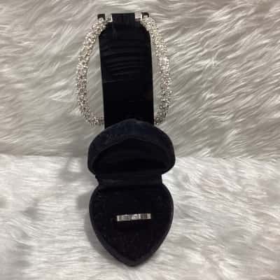  Women's Silver Tone Earrings Ring 