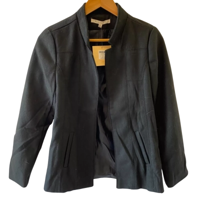 Noni B Womens Boiled Wool Coat Size 8 Black  