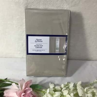 House & Home Beige Hidden Tab Top Block Out Curtains (new)