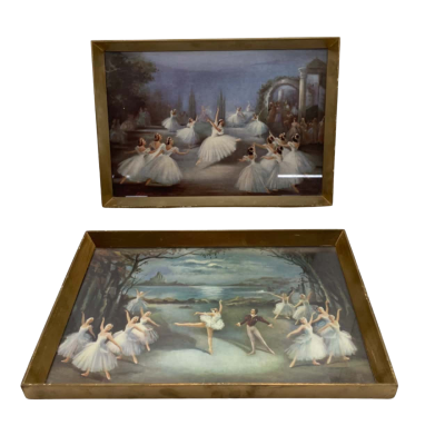 2x Vintage Carlotta Edwards Framed Ballerina Prints