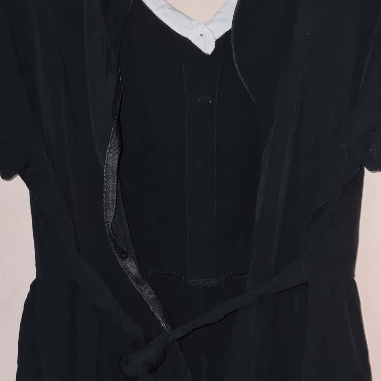 Dangerfield Womens Size 14 Short Sleeve Goth Cat Collar Dress Black
