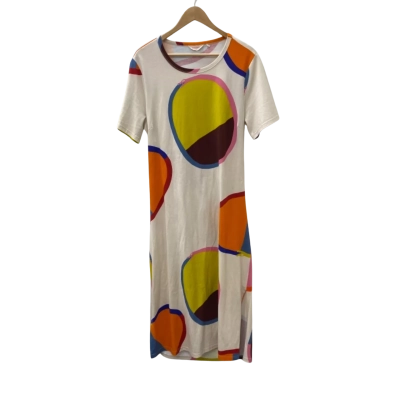 Gorman Womens  Size 14 Short Sleeve Maxi Dress  Cream / Multicoloured / Pattern 