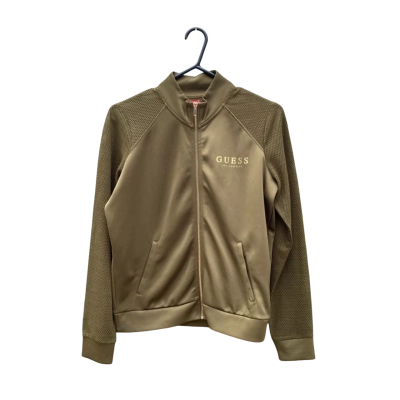Womens Guess Size 8 Bomber Jacket Gold / Green 