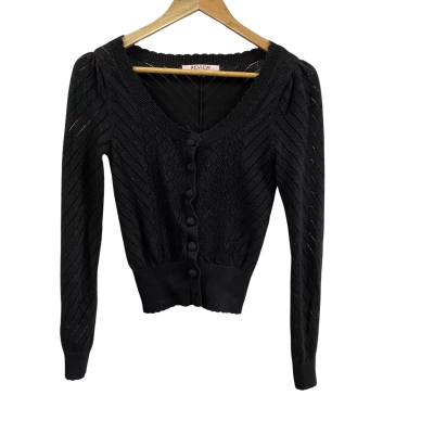 Review Womens  Size 6 Pointelle Stitch Cardigan Black  