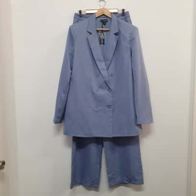 Pretty Little Thing Women's Size 12 Pant Suit Blue - New With Tags 