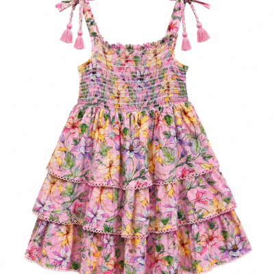 Milkshake Floral Tiered Tie-Strap Sundress – Size 8 