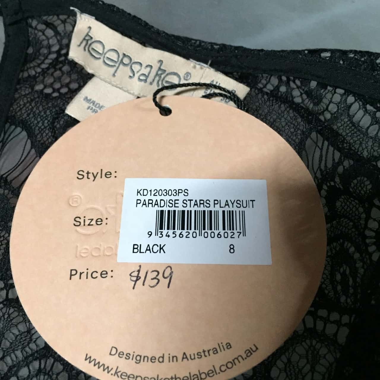 Keepsake the Label Womens Size 8 Black Jumpsuit shorts