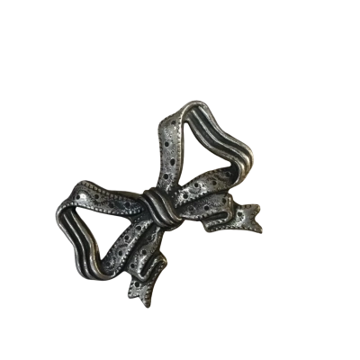  Vintage Mid Century Textured Ribbon Bow Brooch 
