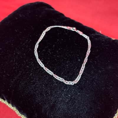  Womens Sterling Silver Chain Twisted Bracelet 