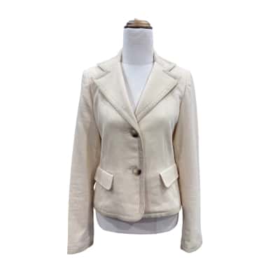  TOAST Womens Blazer Size 10 Cream 