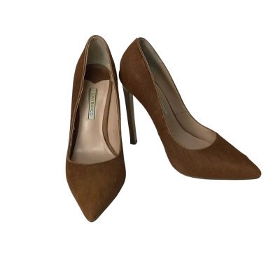 Tony Bianco Womens  Size 7 Brown Leather 'Pony Hair' Stiletto