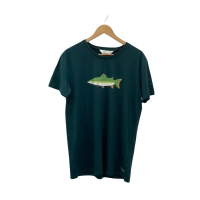 Peter Alexander Mens  Size M Pyjama T-shirt Green Fish Pattern