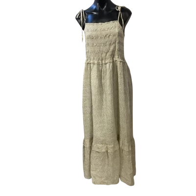  Golden brown   Size L Shoestring Strap Dress Floral / Green 