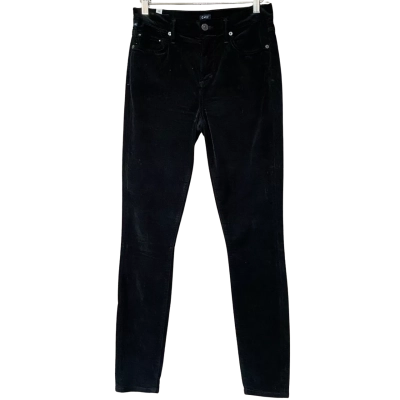 Citizens of Humanity Womens Size 28 Black Velour High-Rise, Skinny Jeans  