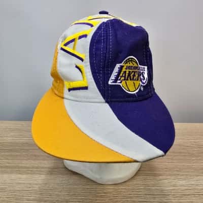Vintage NBA Los Angeles Lakers Swirl - Twins Enterprise SnapBack Hat - One Sizd Fits All