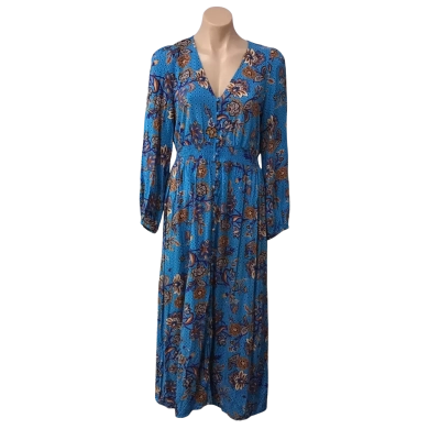 Sussan Womens Size 10 Blue /Brown / Beige / Green / Purple Pattern Maxi Dress