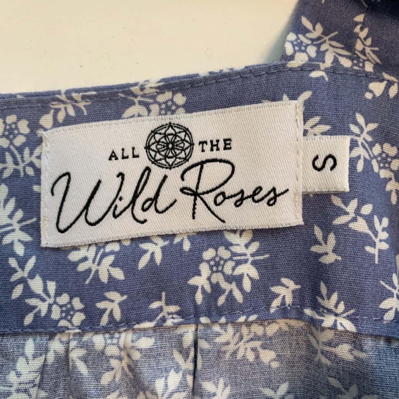 All the Wild Roses Small Blue Maxi Dress (s)