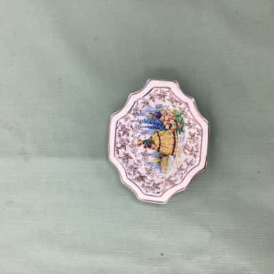 Vintage Ridgway Est. 1792 Scalloped Oval Dish – Staffordshire England Floral Green Band