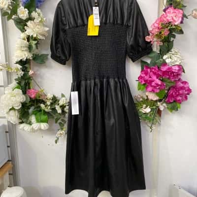 Topshop Womens  Size UK 6 Midi Dress Black  