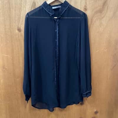 Nique Black Sheer Blouse Size 10