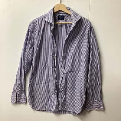 M.J. Bale Mens  Size 42 Long Sleeve Shirt Striped j