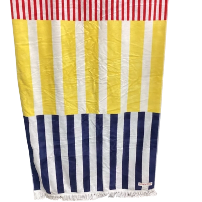 Country Road Large Beach Towel Red, Yellow, Blue, White