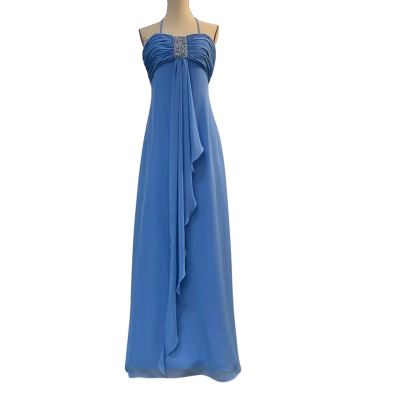 Jordan Womens Size 6 Formal/Maxi Dress Blue/Silver