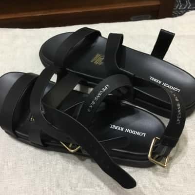 London Rebel Evans Sandals Size 9 Black  