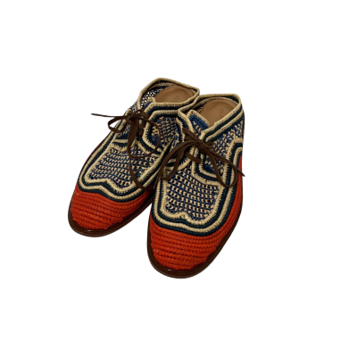  Clergrie Mens  Size 37 Beige / Blue / Orange Silp On Shoes