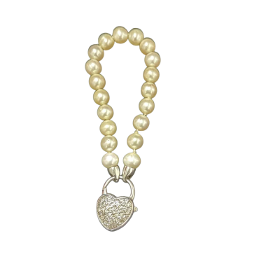  Womens Bracelet Pearl with 925 Silver heart 