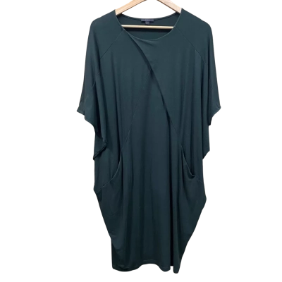 COS Dark Green Layered Batwing-Sleeve Dress Size M