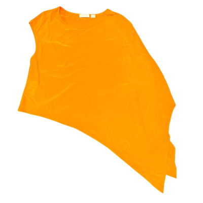 Sass & Bide 100% Silk Size 14 Orange, Asymmetrical, Sleeveless Top 