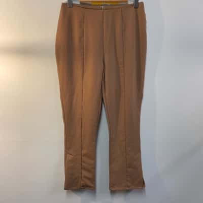 Katies Womens  Size 10 Straight Leg Pants Brown 