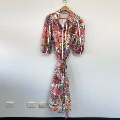 Lorraine Colourful Floral Pattern Short SLeeve Maxi Dress  Size 14 
