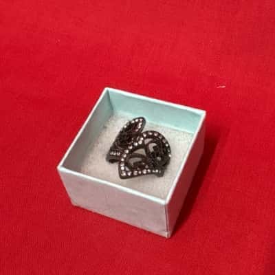  Womens Dark Toned Ring Featuring intricate filigree detailing 