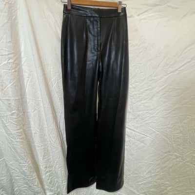 Kookai Size 6 Leather Pants Black  