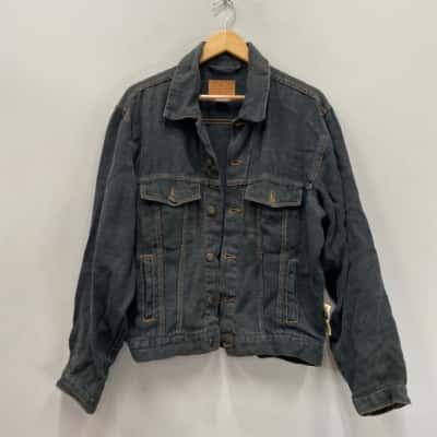Hemp Bomb Mens  Size S/M 100% Hemp Denim Jacket Black  