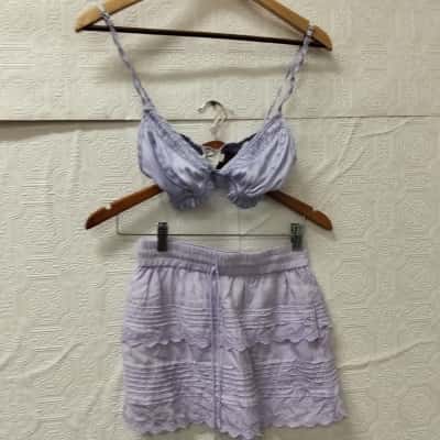 Flannel Womens  Size 1 Purple 2 Piece Set VGUC