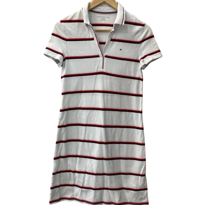 Tommy Hilfiger Womens  Size XS Casual Poli shirt Dress Striped / White red, navy