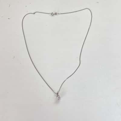 925 Sterling Silver Crystal Necklace 