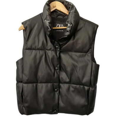 Zara Womens  Size M Black Puffer Vest