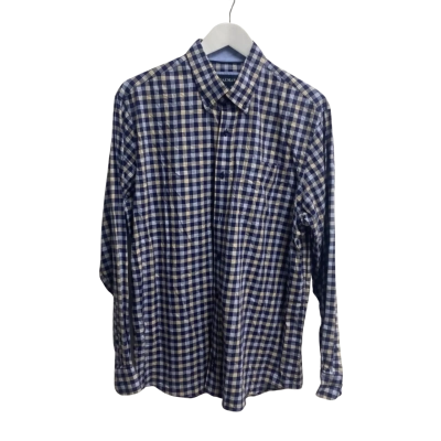 Gazman Men Size L Long Sleeve Shirt Blue / White / Yellow 