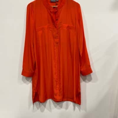 Sussan Womens  Size 10 Long Sleeve Dress / Shirt Dress Orange 