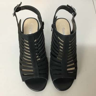 Sandler Womens  Size 37B Baltic Black Nubuck Heels 