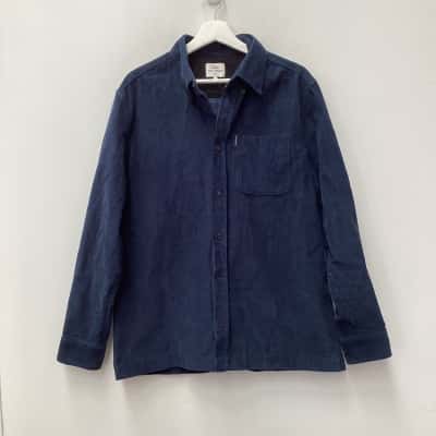 Ben Sherman Mens Size L Blue Corduroy long sleeve shirt